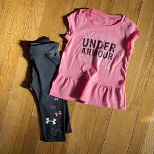UA little girls Capri track set new- washed once